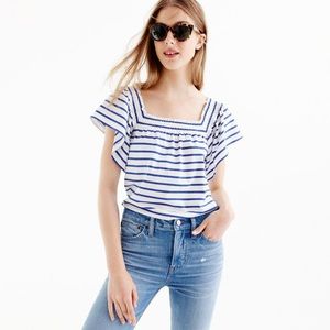 J.Crew Smocked Square Neck Top